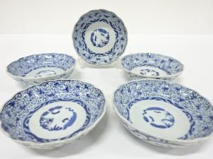 古伊万里　染付　なます皿　5客